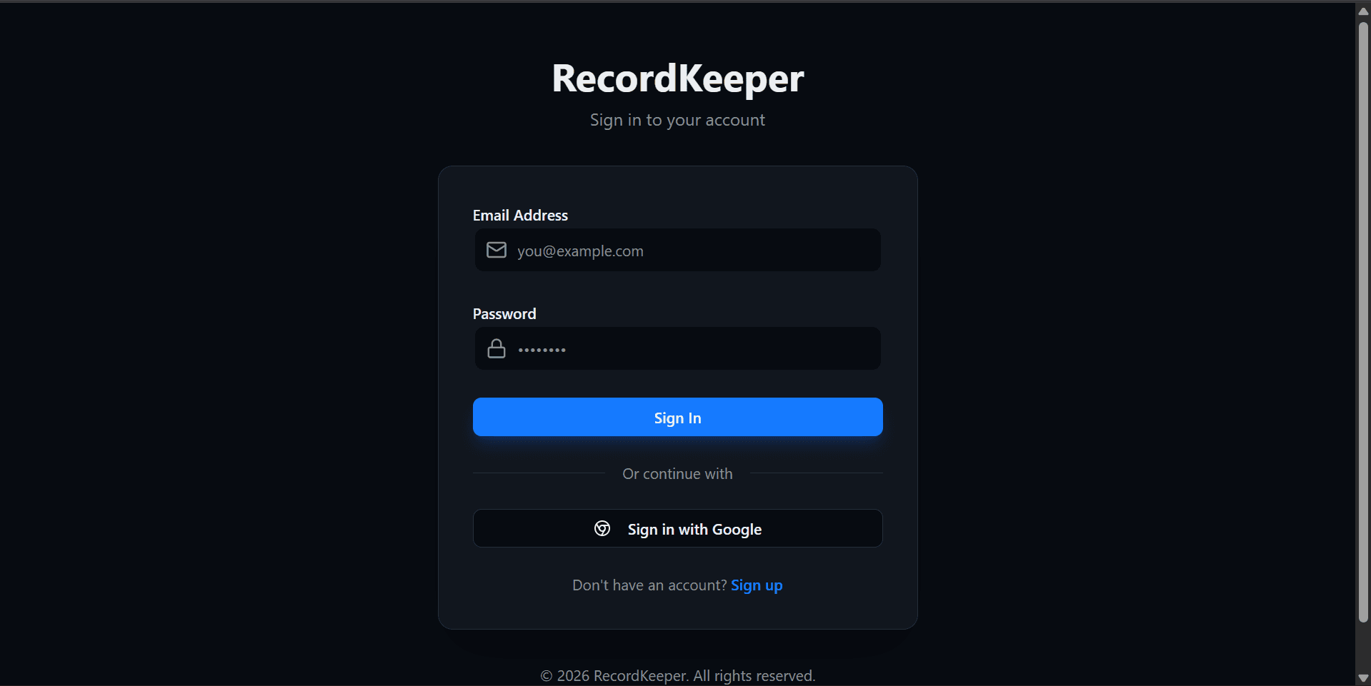 RecordKeeper App